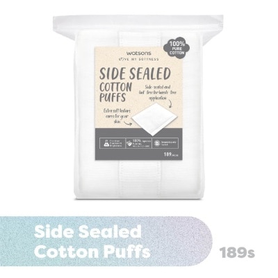 WATSONS Side Sealed Cotton Puff (100% Pure Cotton) 189s