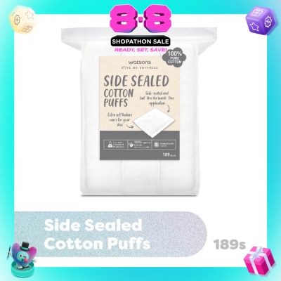 WATSONS - Side Sealed Cotton Puff (100% Pure Cotton) 189s
