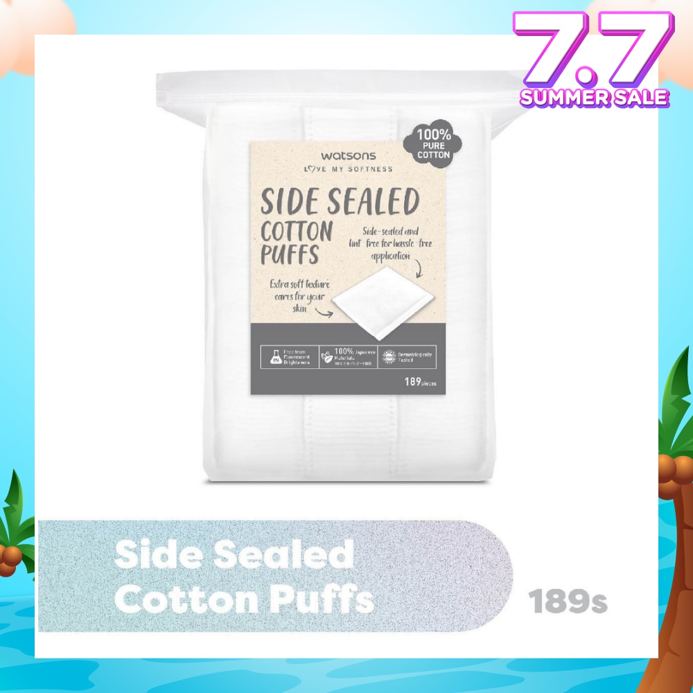 Side Sealed Cotton Puff (100% Pure Cotton) 189s