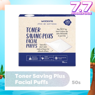 WATSONS Toner Saving Plus Facial Puff (100% Cotton and Pulp) 50s