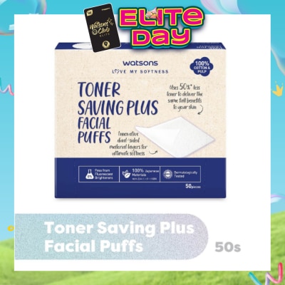 WATSONS - Toner Saving Plus Facial Puff (100% Cotton and Pulp) 50s