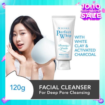 SENKA Perfect Whip White Clay Beauty Foam Facial Cleanser 120g
