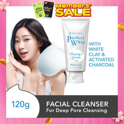 SENKA Perfect Whip White Clay Beauty Foam Facial Cleanser 120g