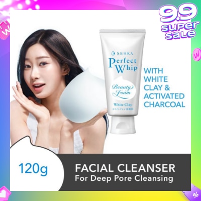 SENKA Perfect Whip White Clay Beauty Foam Facial Cleanser 120g