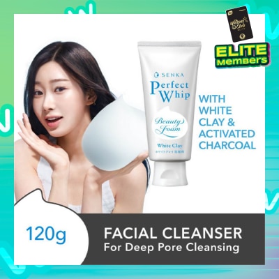 SENKA Perfect Whip White Clay Beauty Foam Facial Cleanser 120g