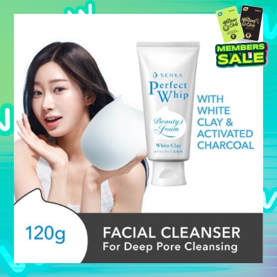 SENKA Perfect Whip White Clay Beauty Foam Facial Cleanser 120g
