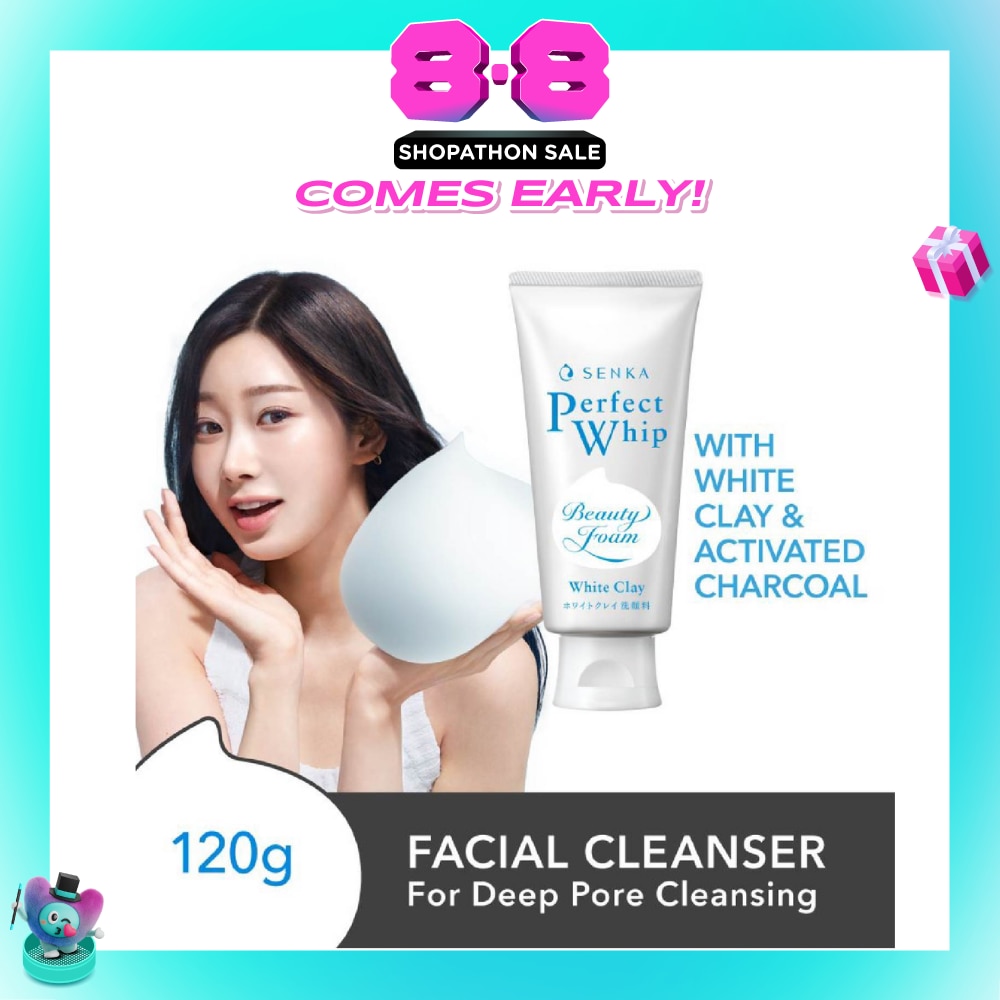 SENKA Perfect Whip White Clay Beauty Foam Facial Cleanser 120g