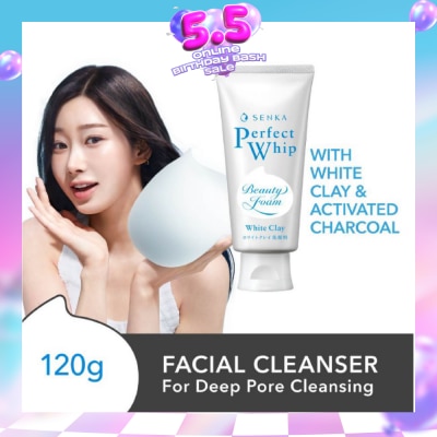 SENKA - Perfect Whip White Clay Beauty Foam Facial Cleanser 120g