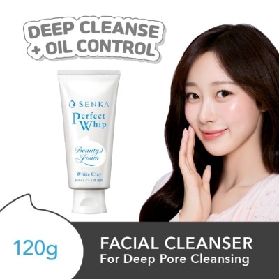SENKA Perfect Whip White Clay Beauty Foam Facial Cleanser 120g image