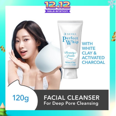 SENKA Perfect Whip White Clay Beauty Foam Facial Cleanser 120g