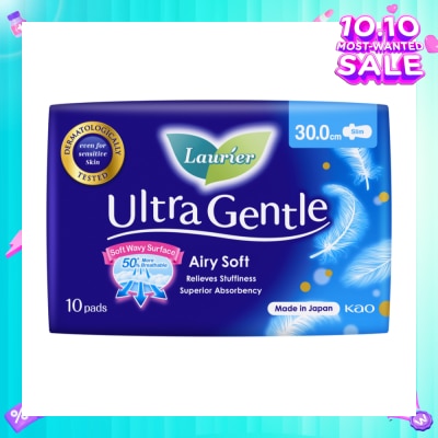 LAURIER Ultra Gentle Night 30cm Sanitary Pad Wing 10s