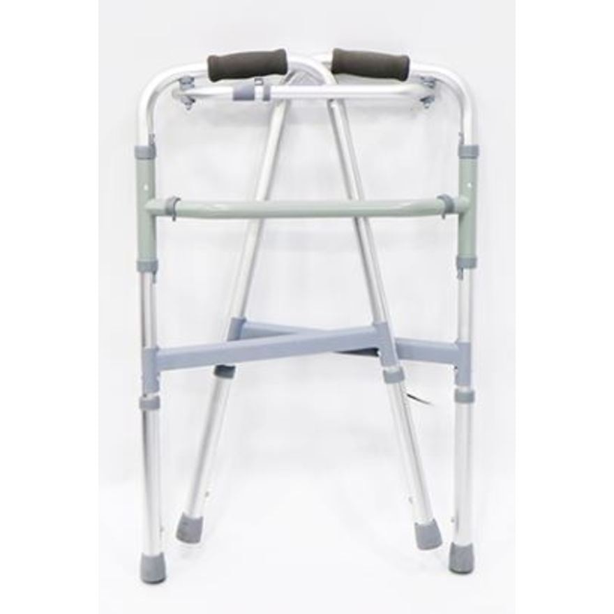Foldable Adult Walking Frame with Adjustable Height (Silver) 32"-39"