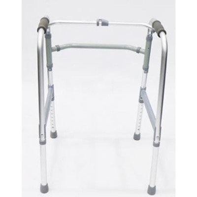 ASSURE Foldable Adult Walking Frame with Adjustable Height (Silver) 32"-39"