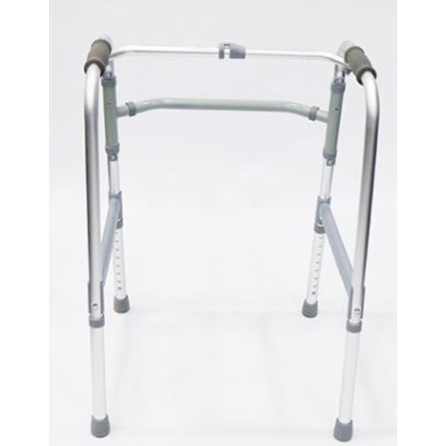 Foldable Adult Walking Frame with Adjustable Height (Silver) 32"-39"