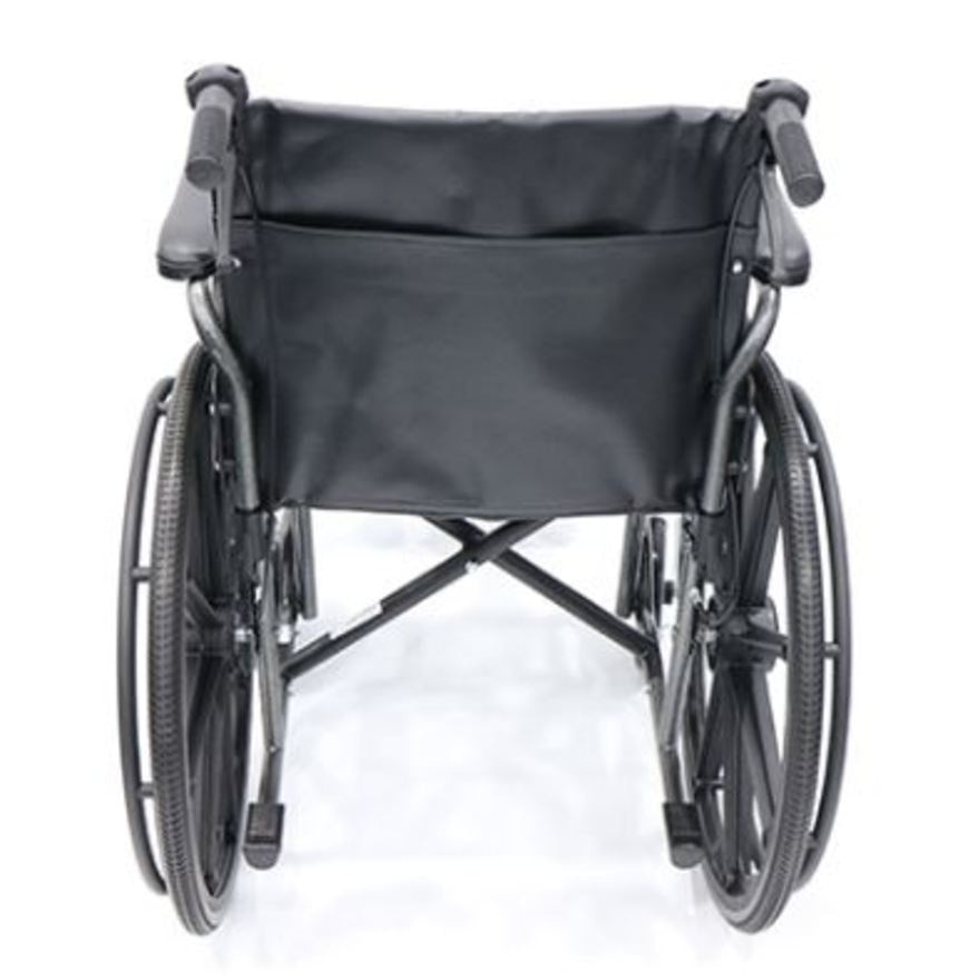 18" Steel Hammertone Wheelchair with Detachable Armrest & Footrest, Assisted Brake (AR-0118) 1'pc