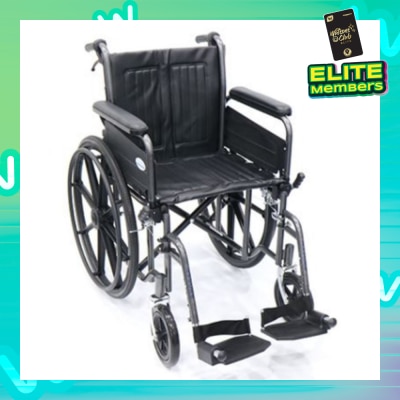 ASSURE 18" Steel Hammertone Wheelchair with Detachable Armrest & Footrest, Assisted Brake (AR-0118) 1'pc