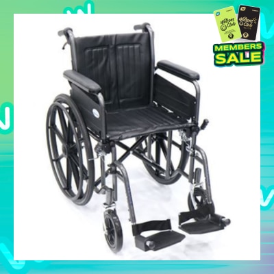 ASSURE 18" Steel Hammertone Wheelchair with Detachable Armrest & Footrest, Assisted Brake (AR-0118) 1'pc