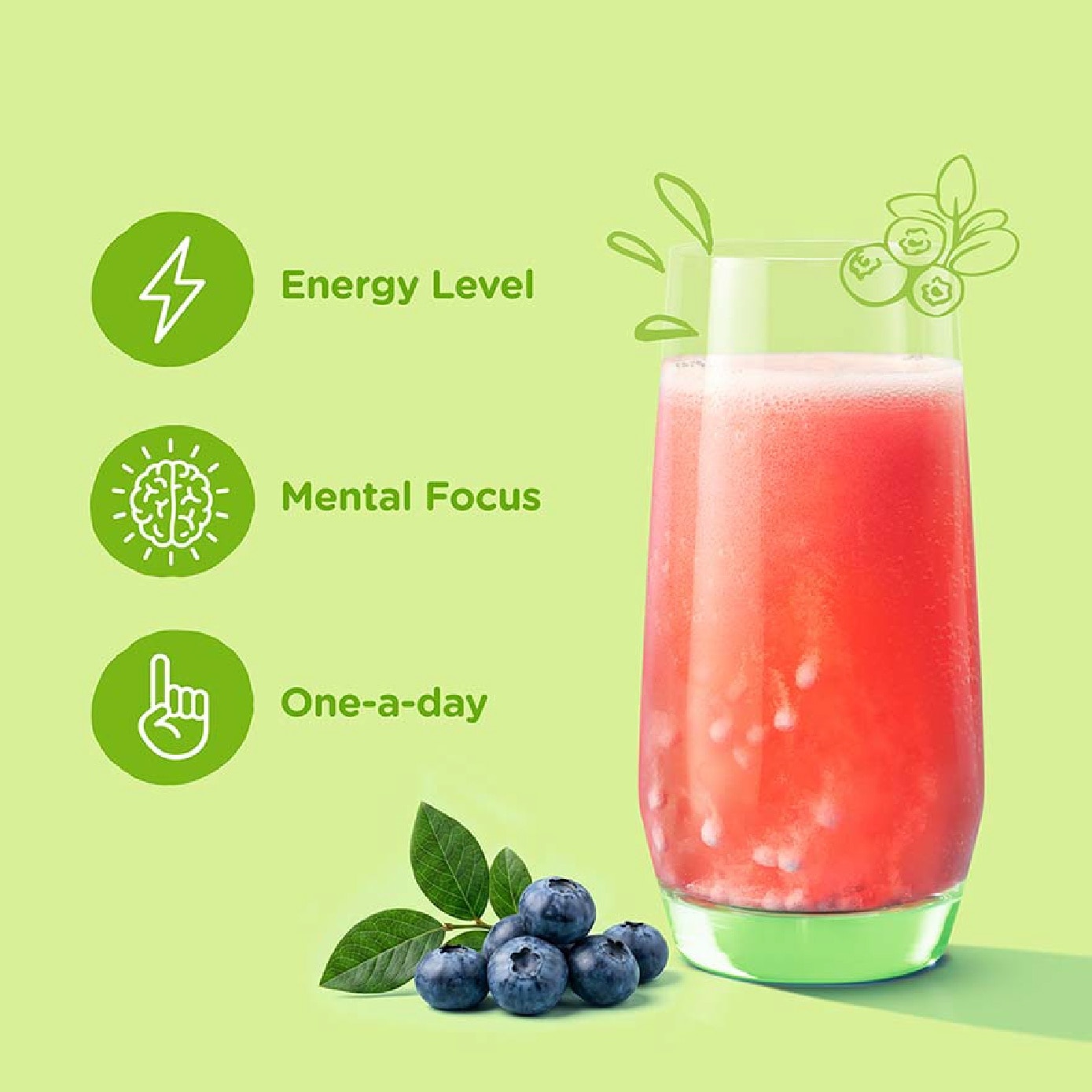 Fizzers Energy & Focus Blueberry Flavour 5g x 5s