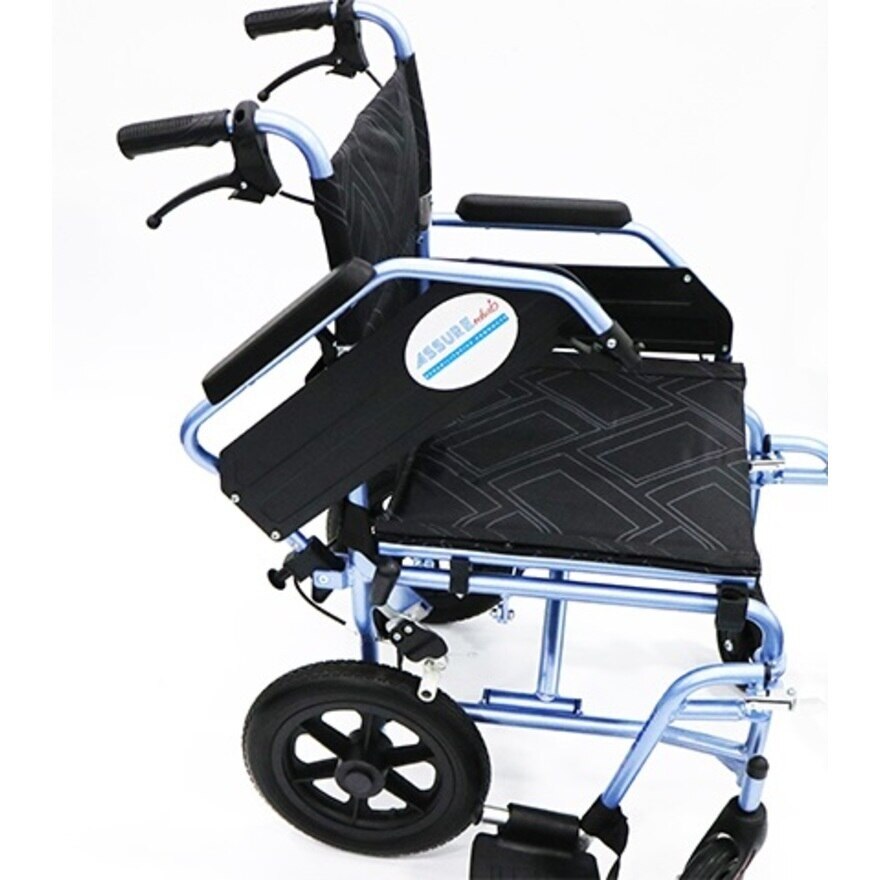 18" Aluminium Super Lightweight Pushchair with Detachable Armrest & Footrest, Fold Back, Assisted Brakes (AR-0195) 1'pc