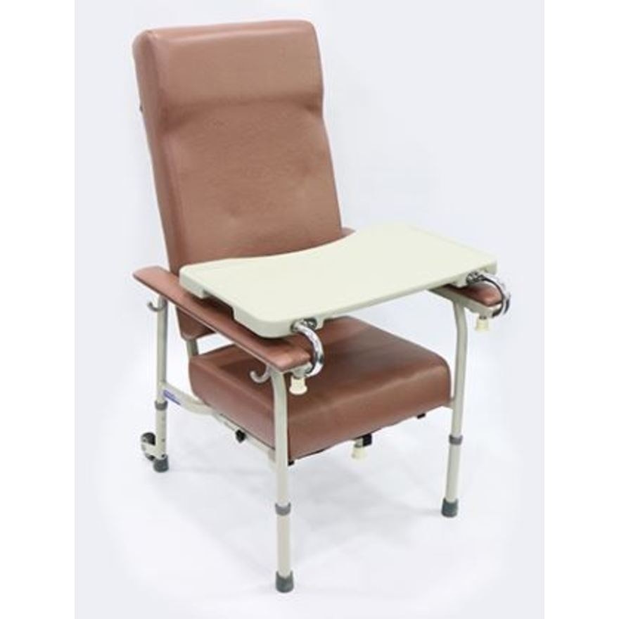 Geriatric Chair with height Adjustable and 2 rearwheel 1'pc