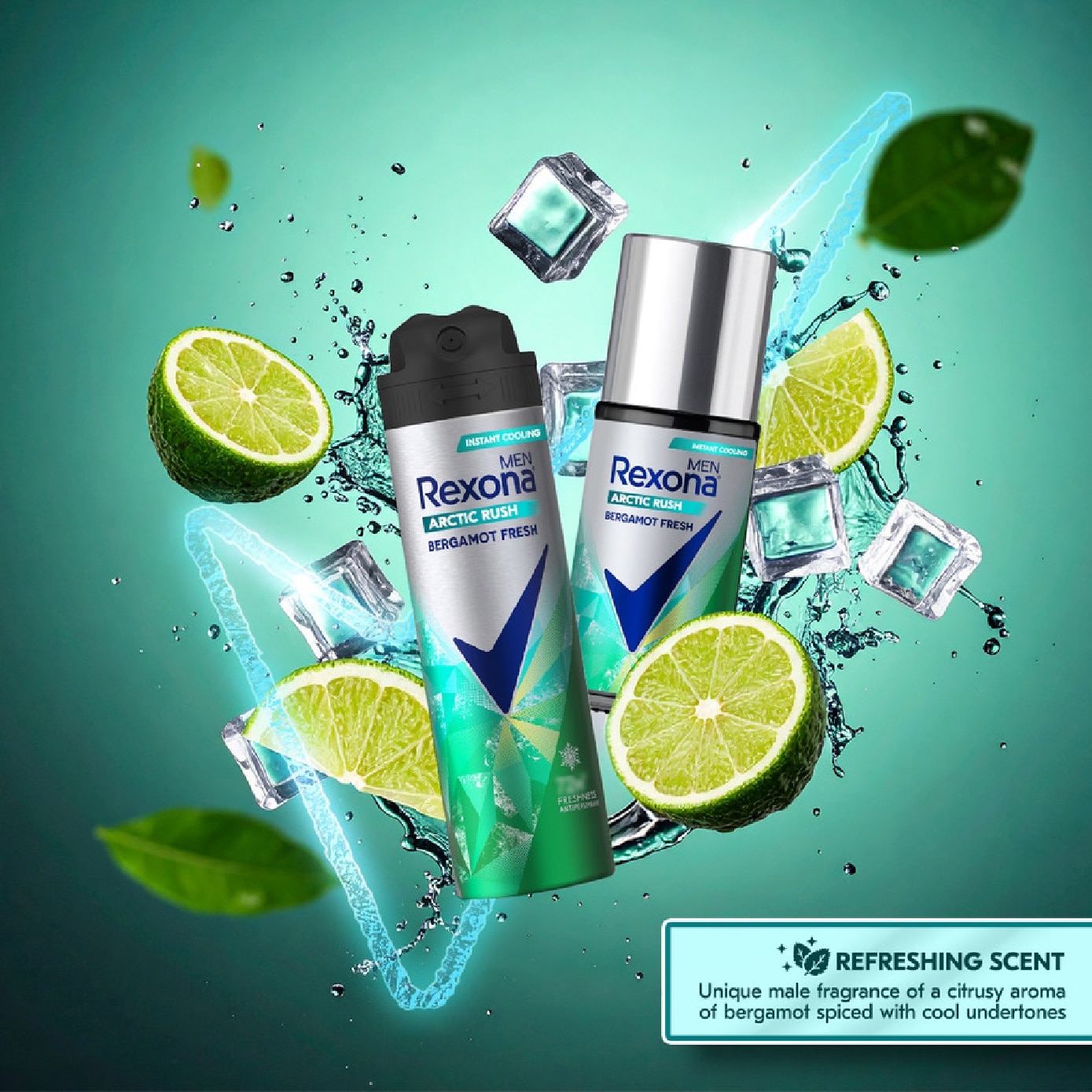 Men Arctic Rush Bergamot Fresh Spray Deodorant 135ml