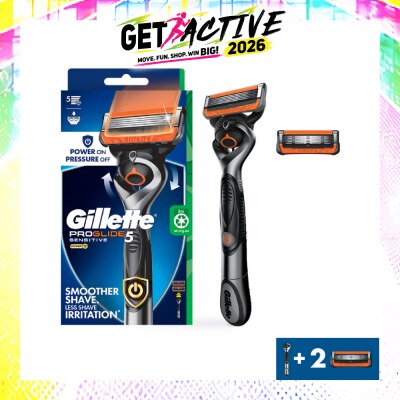 GILLETTE - ProGlide 5 Sensitive Power FlexBall Razor for Men consists Handle 1s + Cartridges 2s image