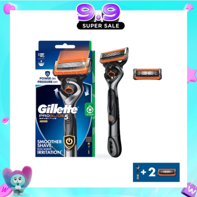 GILLETTE - ProGlide 5 Sensitive Power FlexBall Razor for Men consists Handle 1s + Cartridges 2s image