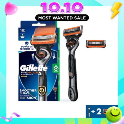 GILLETTE ProGlide 5 Sensitive Power FlexBall Razor for Men consists Handle 1s + Cartridges 2s image