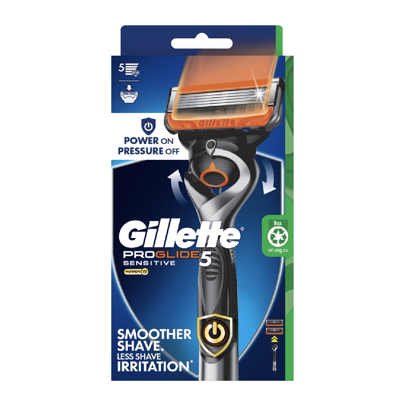 ProGlide 5 Sensitive Power FlexBall Razor for Men consists Handle 1s + Cartridges 2s