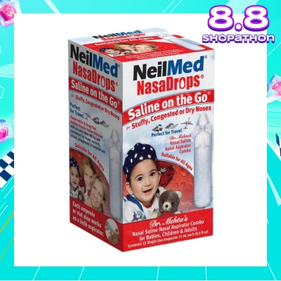 NEILMED Neilmed NasaDrops Saline On The Go (Soothes and Moisturizes Infants’ Dry or Congested Noses) 15ml