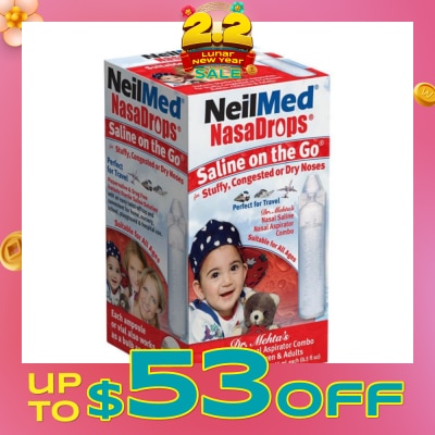 NEILMED Neilmed NasaDrops Saline On The Go (Soothes and Moisturizes Infants’ Dry or Congested Noses) 15ml
