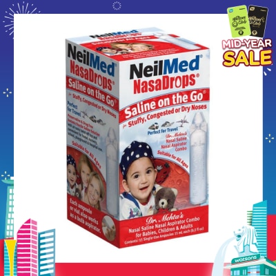 NEILMED Neilmed NasaDrops Saline On The Go (Soothes and Moisturizes Infants’ Dry or Congested Noses) 15ml