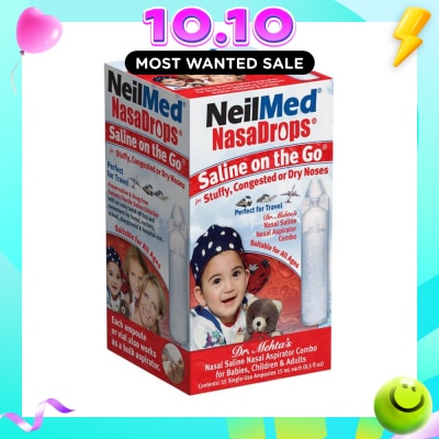 NEILMED Neilmed NasaDrops Saline On The Go (Soothes and Moisturizes Infants’ Dry or Congested Noses) 15ml image