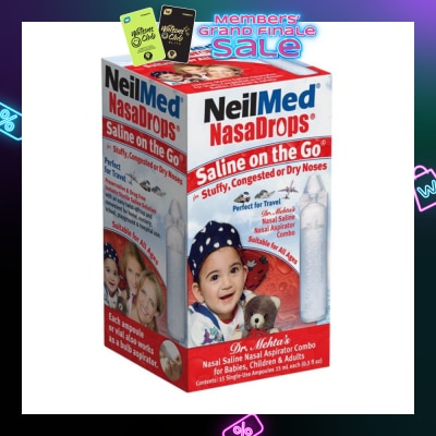 NEILMED Neilmed NasaDrops Saline On The Go (Soothes and Moisturizes Infants’ Dry or Congested Noses) 15ml