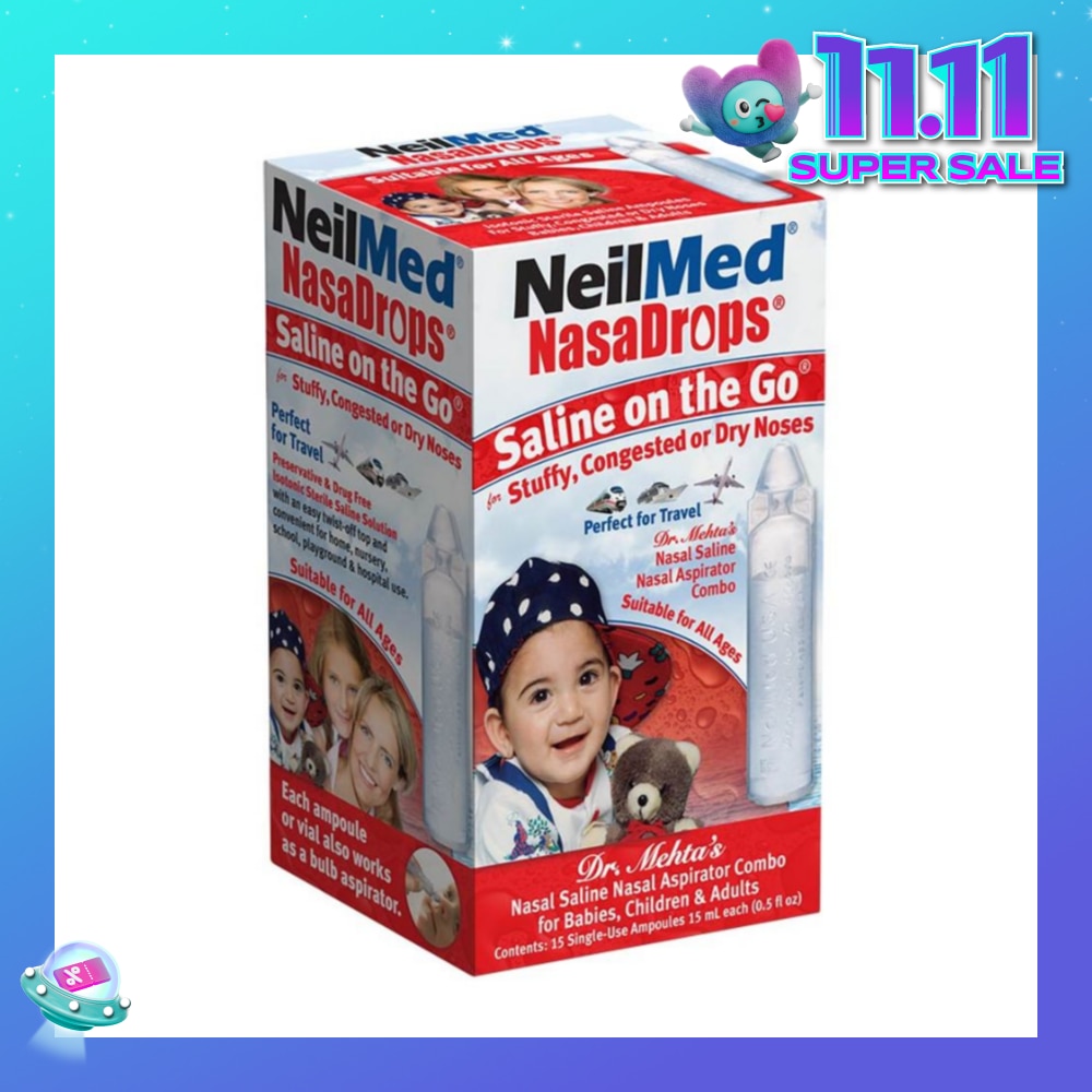 Neilmed NasaDrops Saline On The Go (Soothes and Moisturizes Infants’ Dry or Congested Noses) 15ml