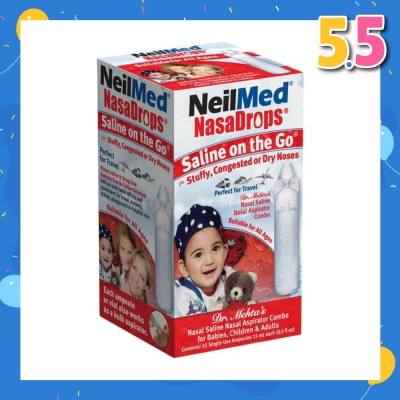 NEILMED Neilmed NasaDrops Saline On The Go (Soothes and Moisturizes Infants’ Dry or Congested Noses) 15ml