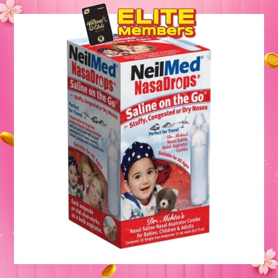 NEILMED Neilmed NasaDrops Saline On The Go (Soothes and Moisturizes Infants’ Dry or Congested Noses) 15ml