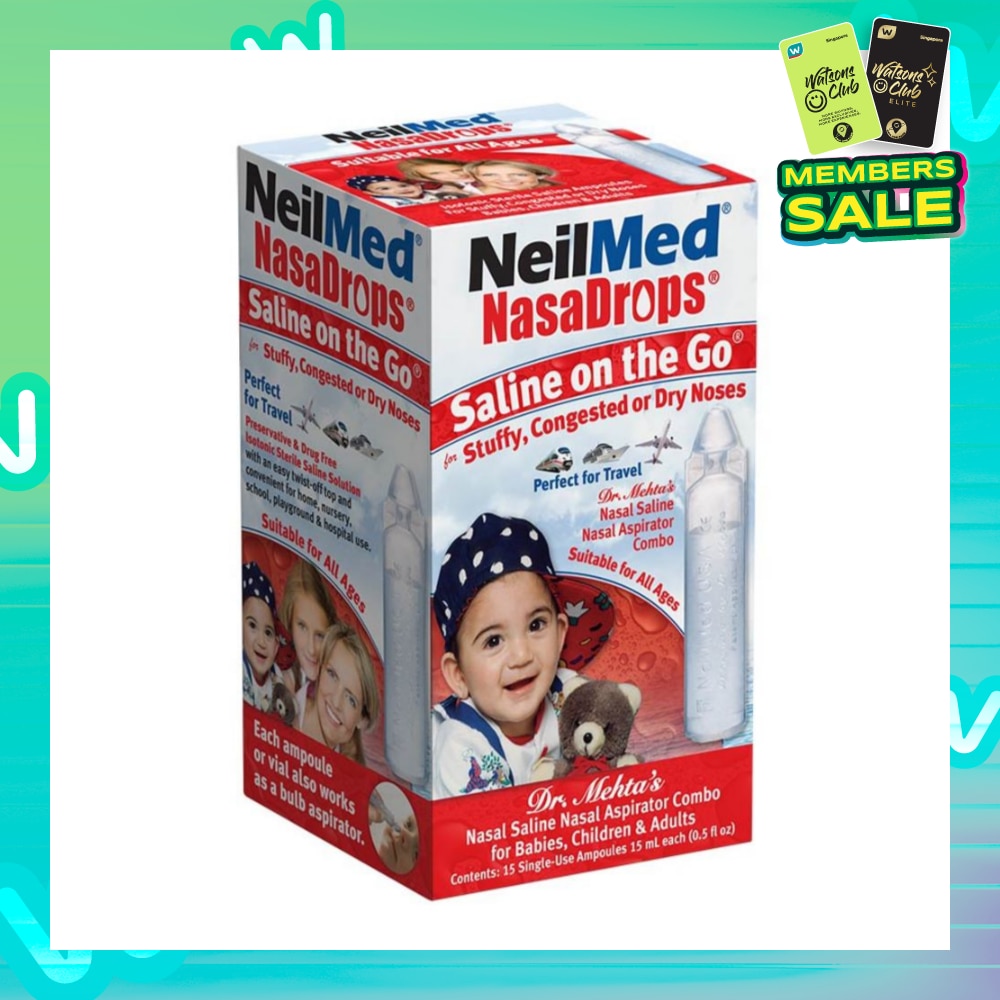 Neilmed NasaDrops Saline On The Go (Soothes and Moisturizes Infants’ Dry or Congested Noses) 15ml