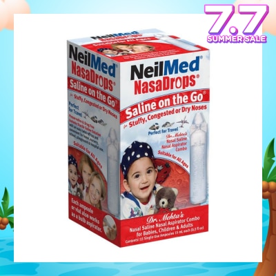 NEILMED Neilmed NasaDrops Saline On The Go (Soothes and Moisturizes Infants’ Dry or Congested Noses) 15ml