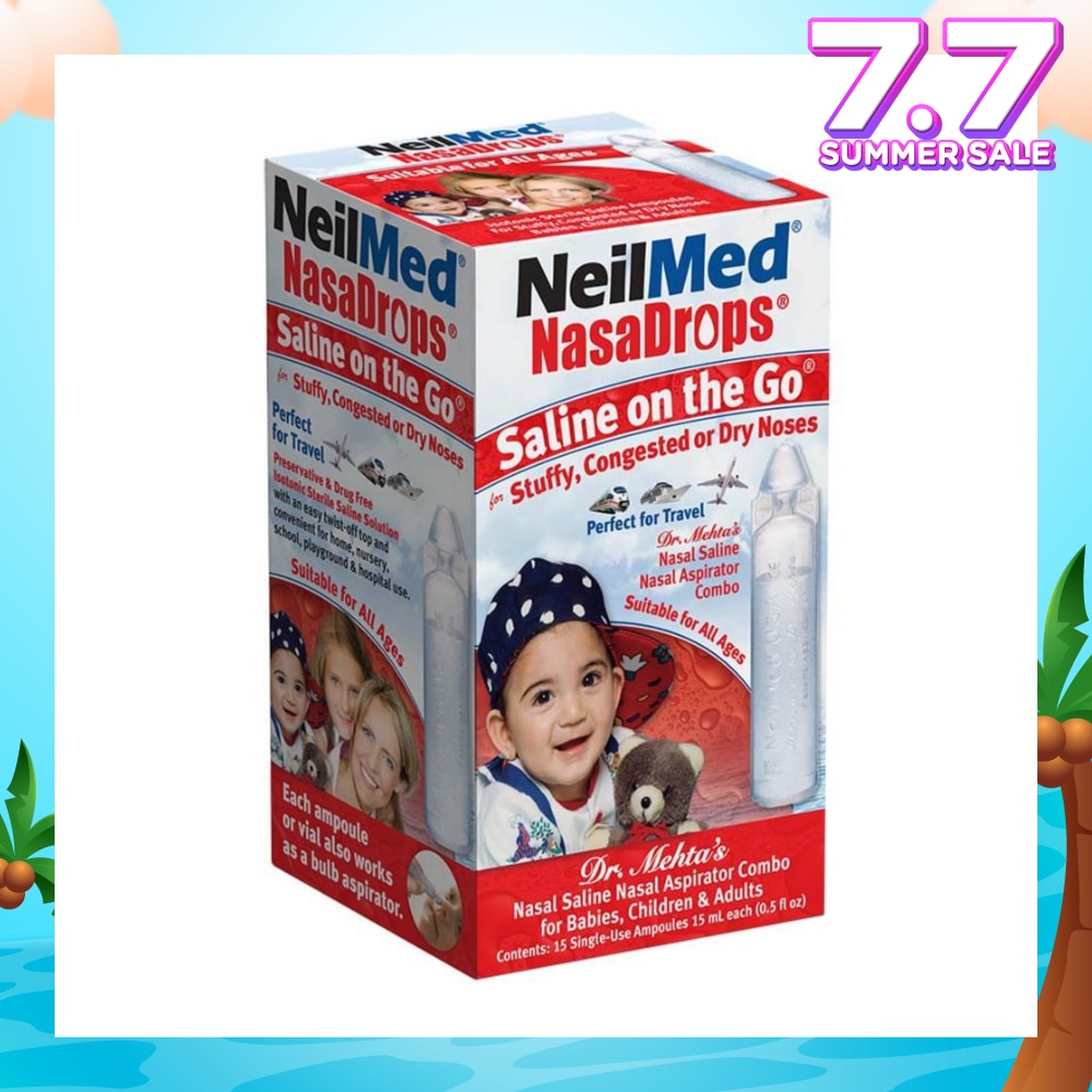 Neilmed NasaDrops Saline On The Go (Soothes and Moisturizes Infants’ Dry or Congested Noses) 15ml