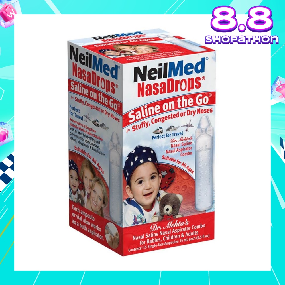 Neilmed NasaDrops Saline On The Go (Soothes and Moisturizes Infants’ Dry or Congested Noses) 15ml