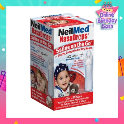 NEILMED Neilmed NasaDrops Saline On The Go (Soothes and Moisturizes Infants’ Dry or Congested Noses) 15ml
