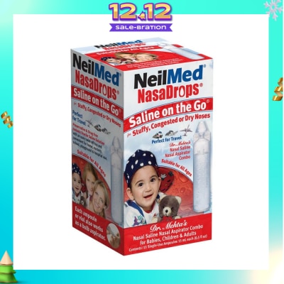 NEILMED Neilmed NasaDrops Saline On The Go (Soothes and Moisturizes Infants’ Dry or Congested Noses) 15ml