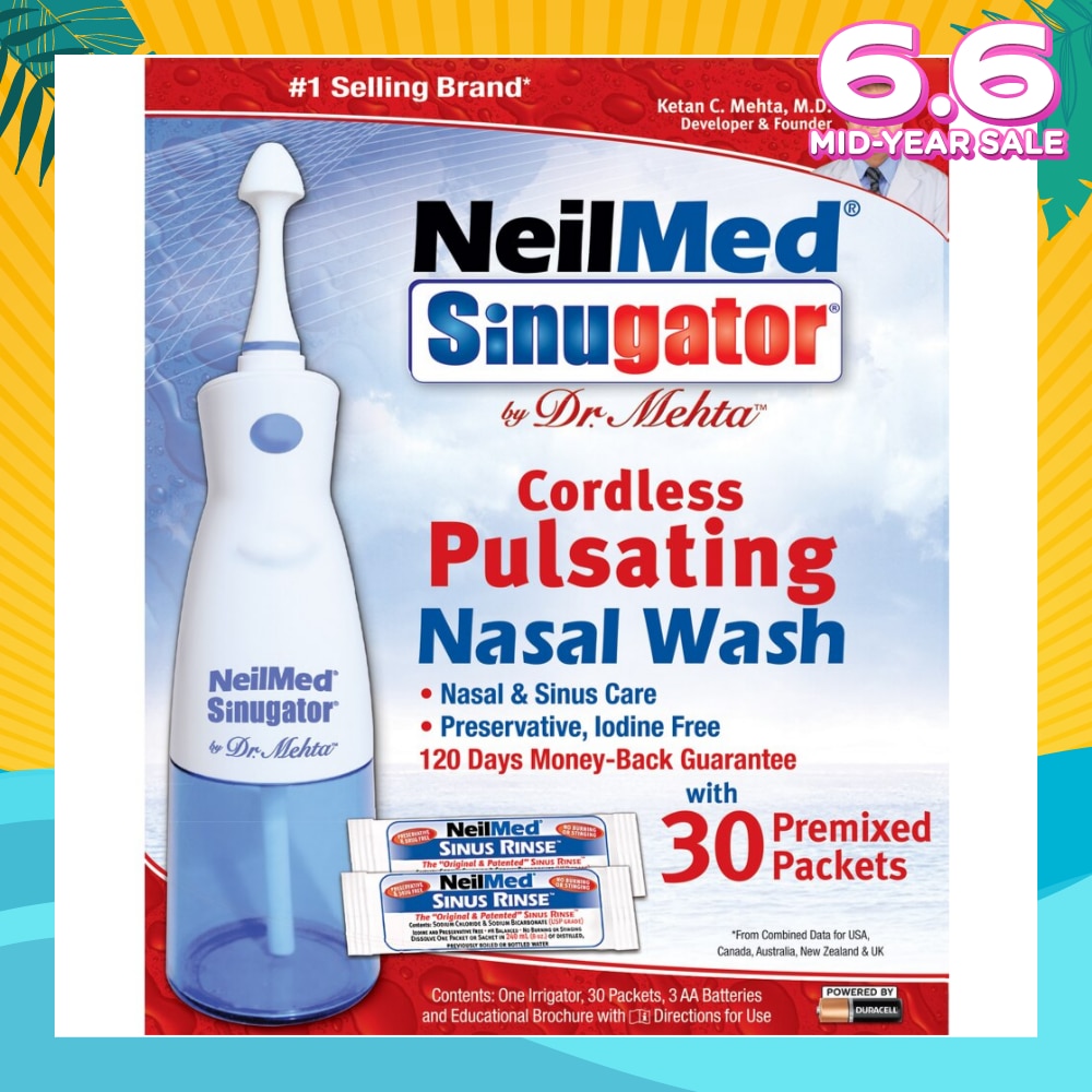 Sinugator® Cordless Pulsating Nasal Wash 240ml