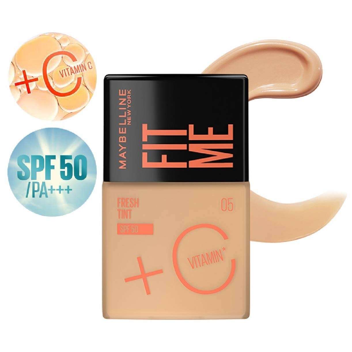 MAYBELLINE Fit Me Fresh Tint Foundation SPF 50 05 x 1s