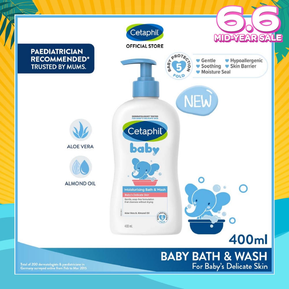 Ultra Moisturizing Bath & Wash With Aloe Vera & Sweet Almond Oil (Tear-Free Formula) 400ml