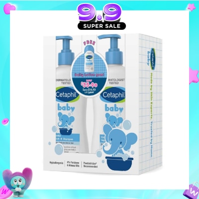CETAPHIL BABY - Wash & Shampoo with Glycerin & Panthenol Pack Set (2 x 400ml + Daily Lotion 50ml) image