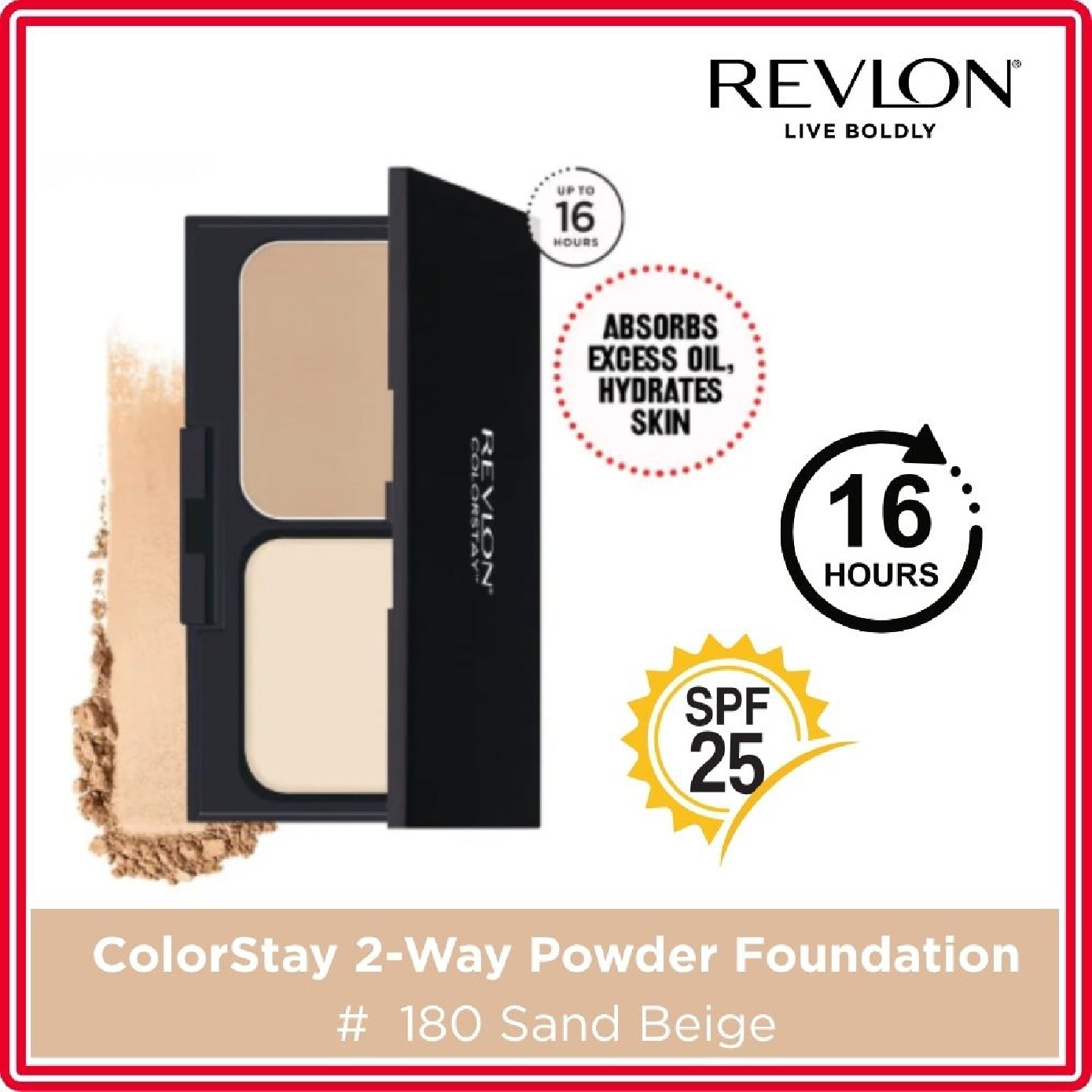 ColorStay 2-Way Cake Powder Foundation #180 Sand Beige 10g