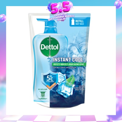 DETTOL - Instant Cool Anti-Bacterial Body Wash Refill Pack 800g