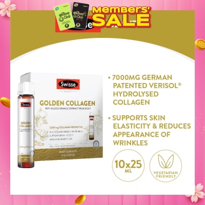 SWISSE Golden Collagen with Blood Orange Extract from Sicily 25ml x 10s